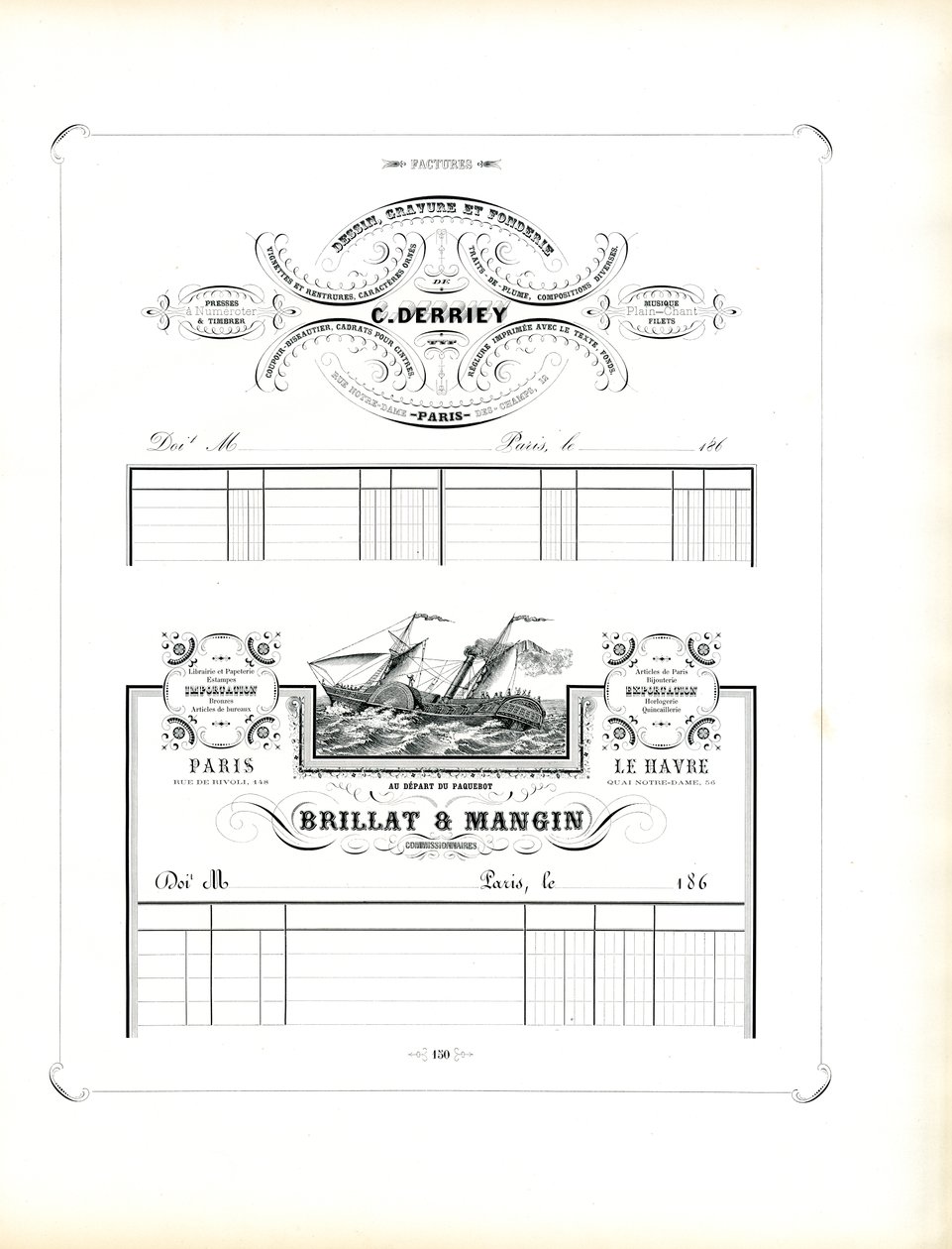 Business Letterheads for Commerce and Shipping Companies by Charles Derriey