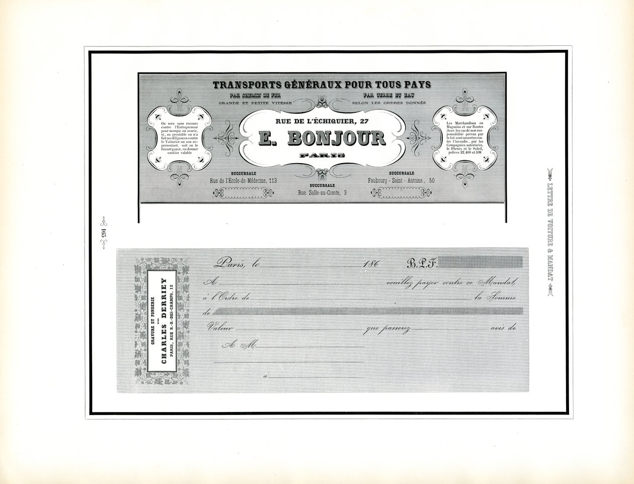 Commercial Document Samples for a Transport Company by Charles Derriey