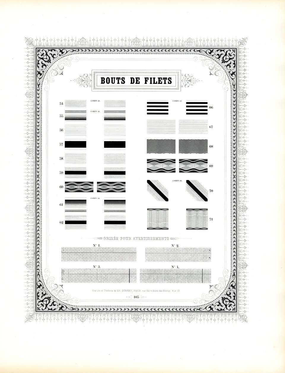 Decorative Line Ornaments and Borders by Charles Derriey
