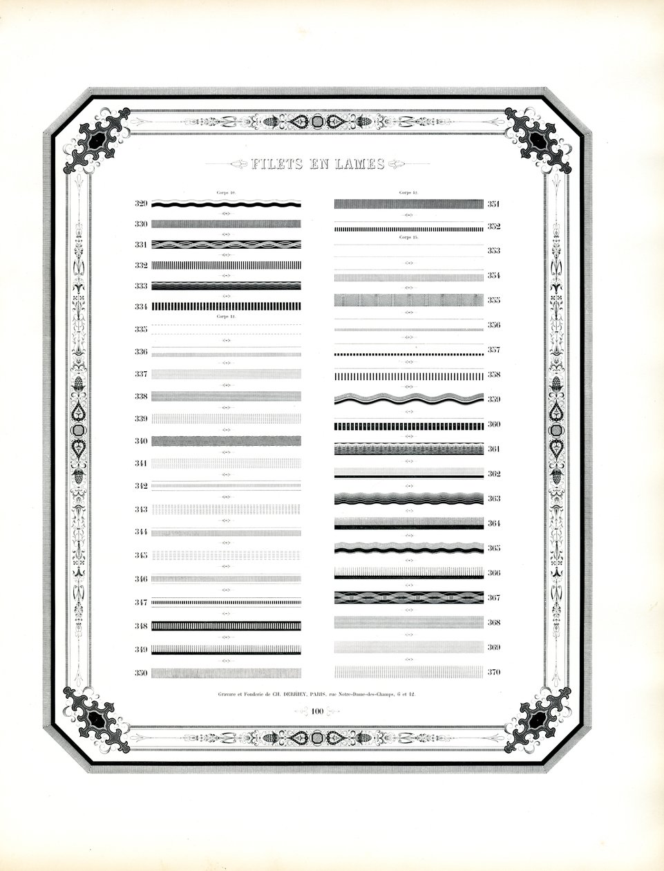 Typographic Line Elements by Charles Derriey