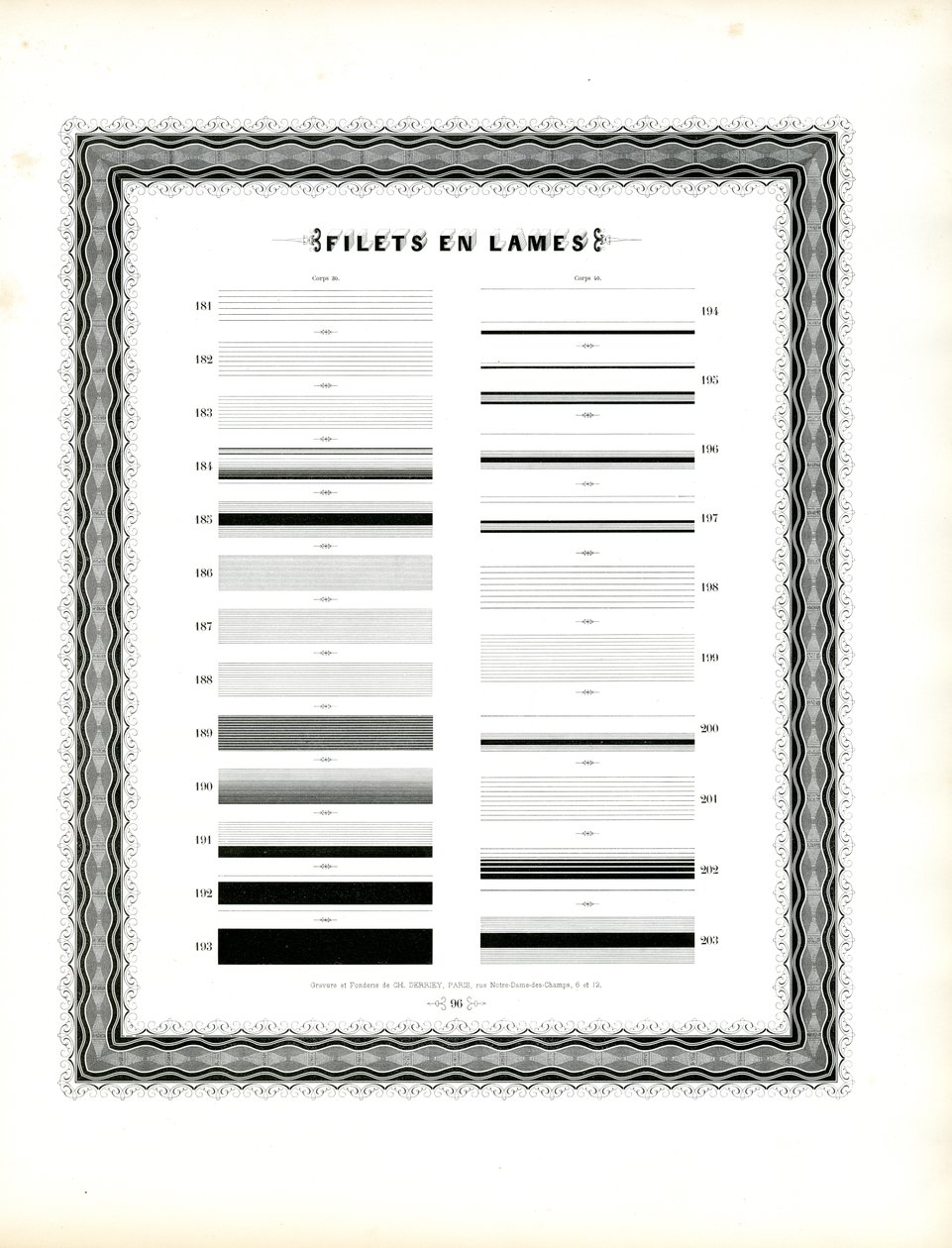 Typographic Line Elements - Filets en Lames, Second Series
