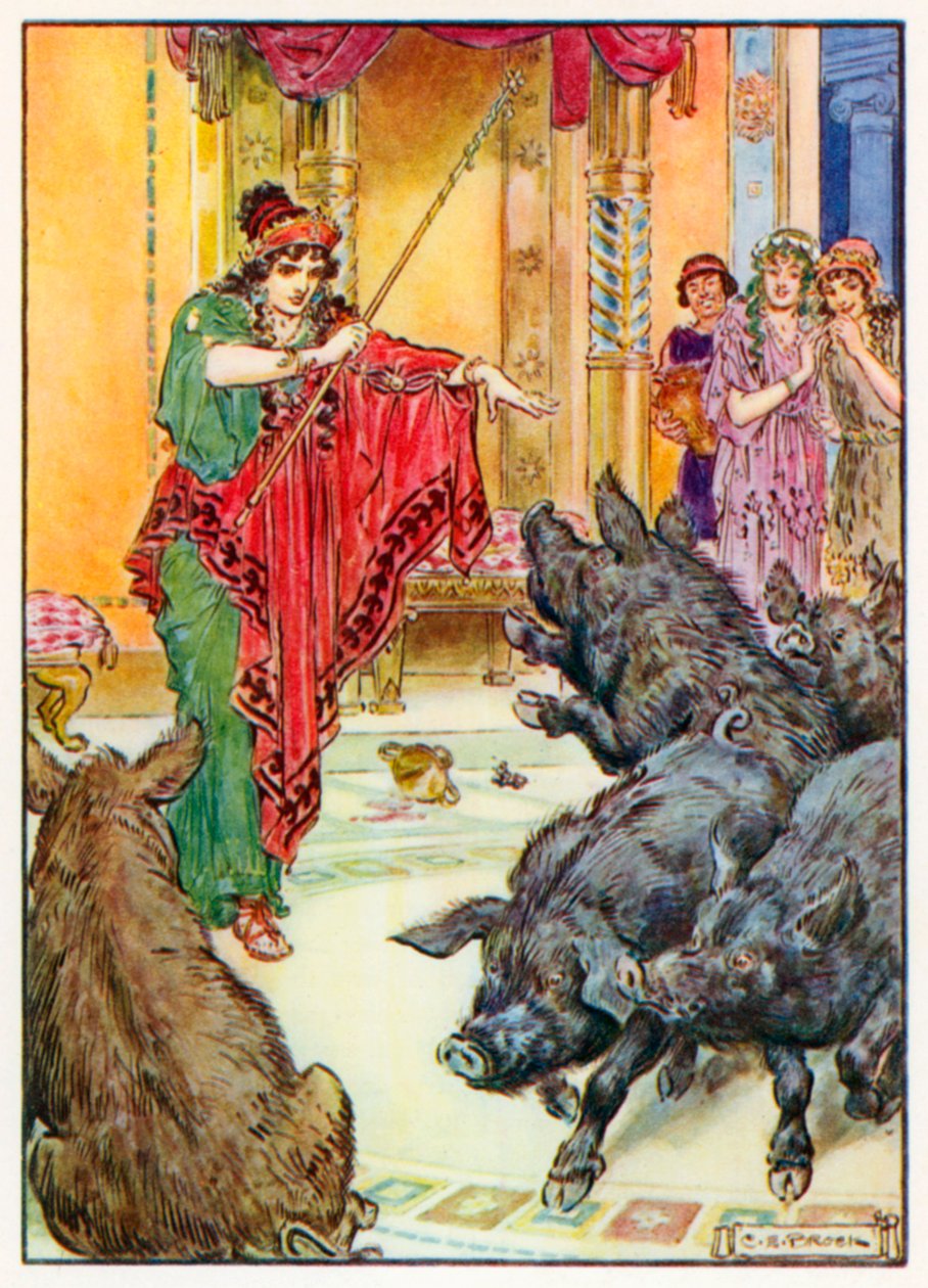 Begone to your Sty! Cried the Enchantress by Charles Edmund (after) Brock