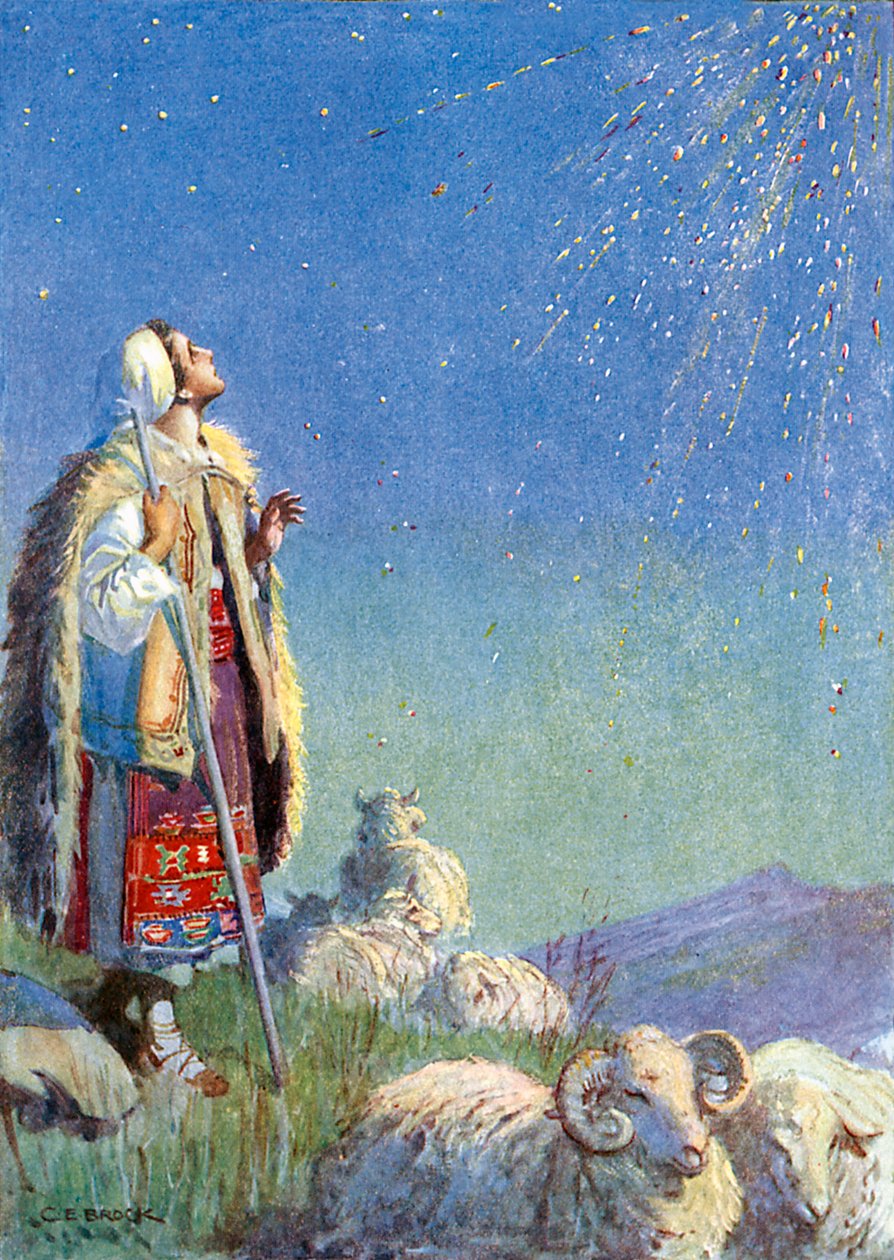 It came down as a shower of sparks by Charles Edmund (after) Brock