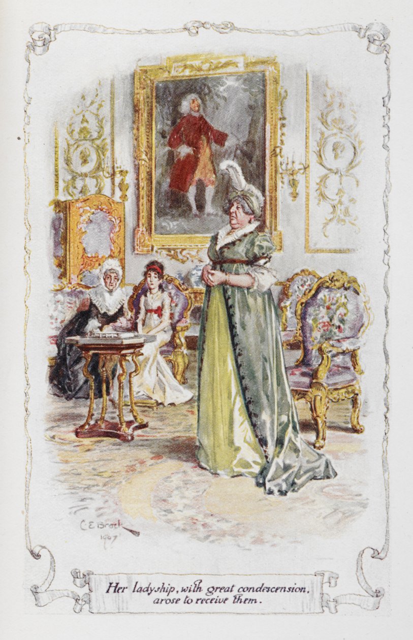 Her ladyship, with great condescension, arose to receive them, illustration from 