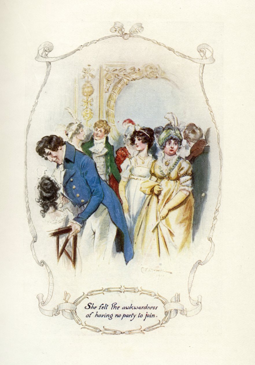 She Felt the Awkwardness of Having No Party to Join by Charles Edmund Brock