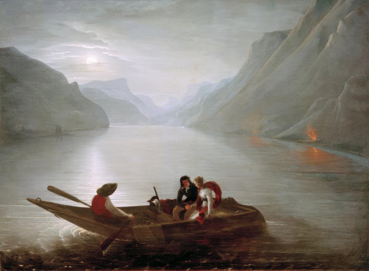 Julie and Saint-Preux on Lake Geneva by Charles Edouard Crespy Le Prince