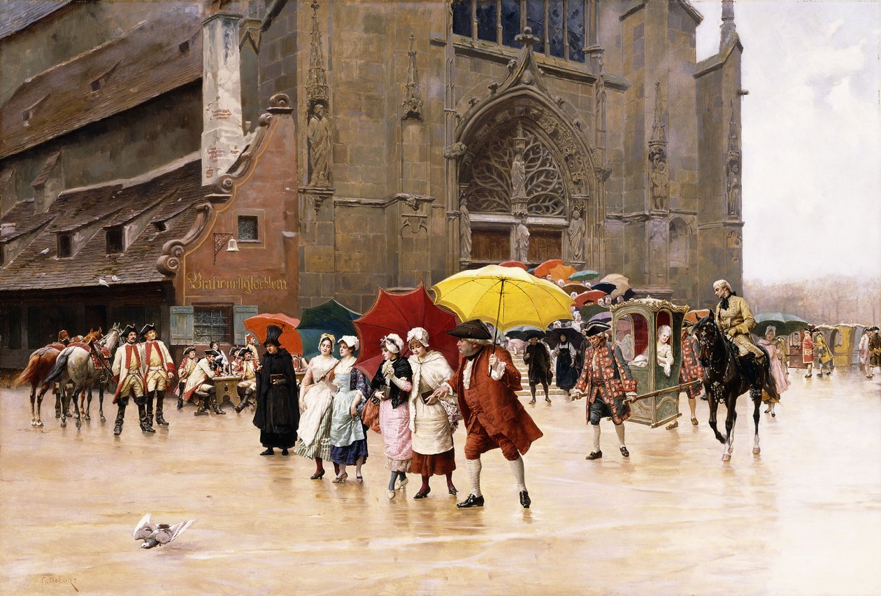 After Church by Charles Edouard Delort