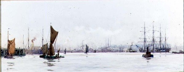Looking West from Tilbury by Charles Edward Dixon