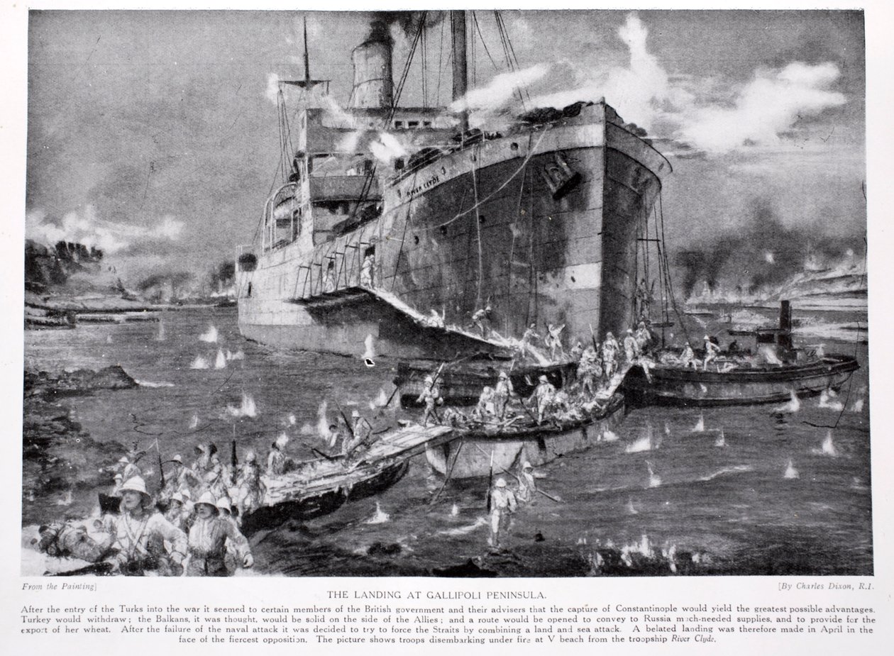 The Landing at Gallipoli Peninsula, Illustration from 