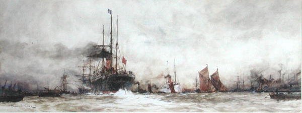 The Thames at Blackwall Reach by Charles Edward Dixon
