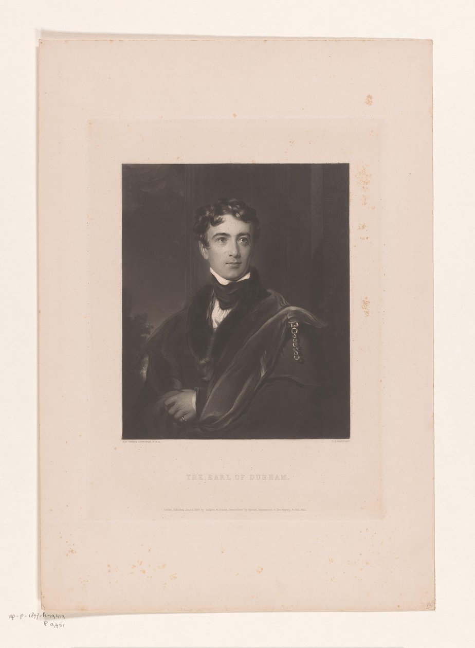 Portrait of John George Lambton (The Earl of Durham) by Charles Edward Wagstaff