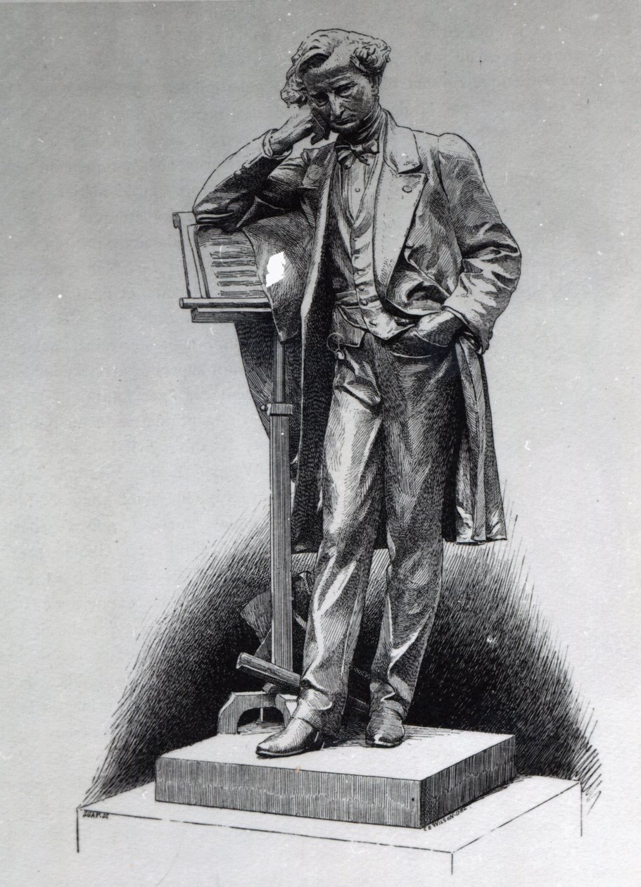 Hector Berlioz, after the statue by Alfred Lenoir in Square Vintimille, Paris, 1886 by Charles Edward Wilson