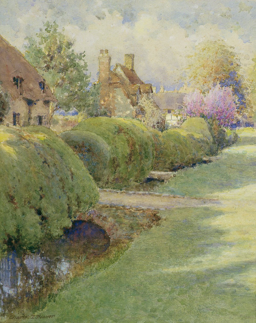 The Box Hedge, Warborough, Oxon by Charles Edwin Flower