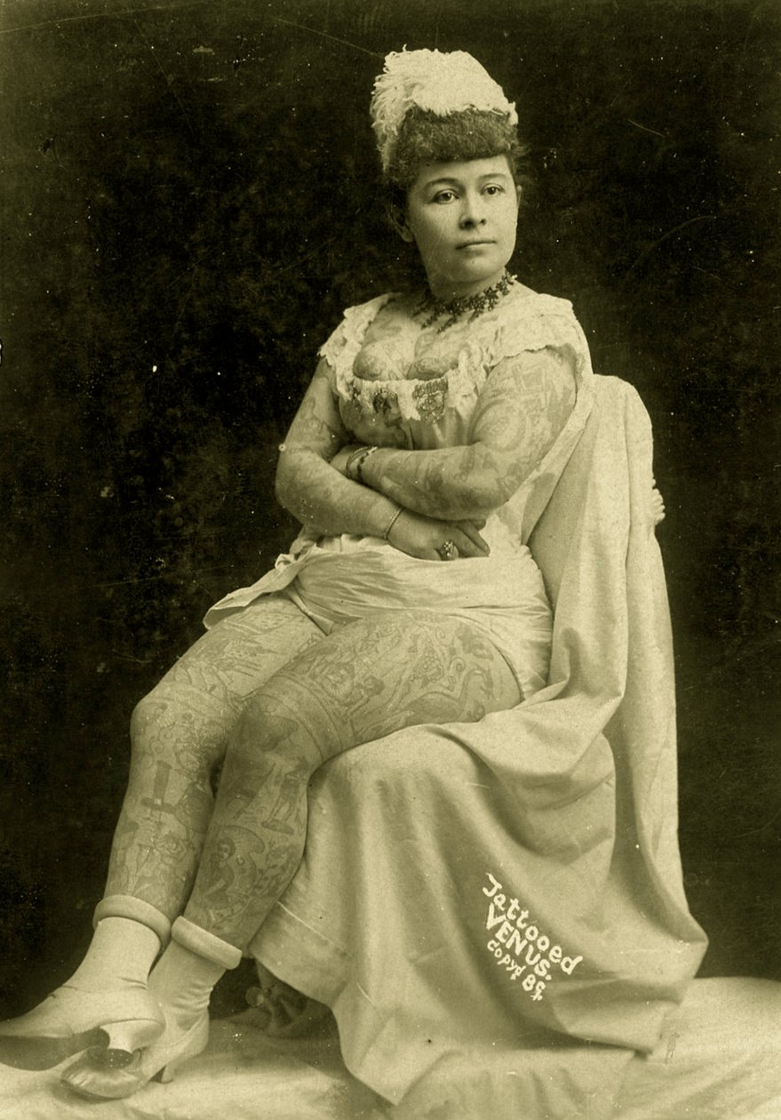 Portrait of Annie Howard, The Tattooed Lady by Charles Eisenmann