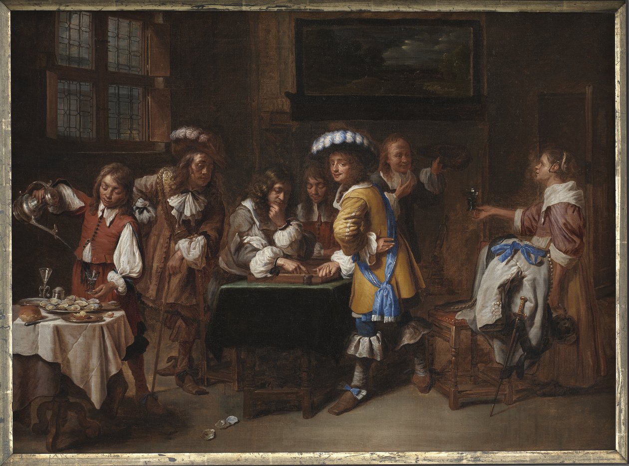 Trictrac Players by Charles Emanuel Biset