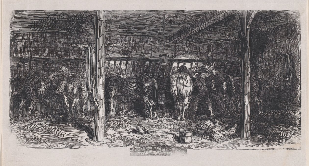 December from Album of Rustic Subjects by Charles Emile Jacque