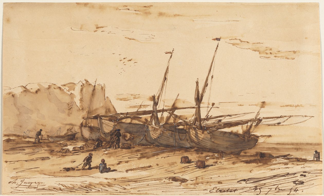 Étretat by Charles Emile Jacque