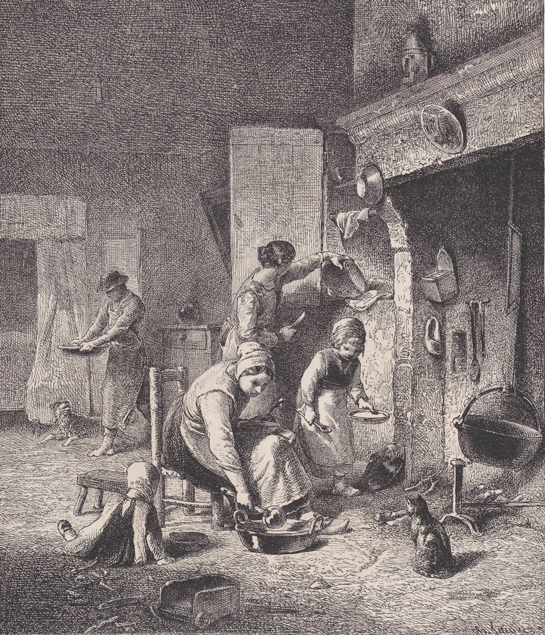 Gruel, from Le Magasin Pittoresque, ca. 1852 by Charles Emile Jacque