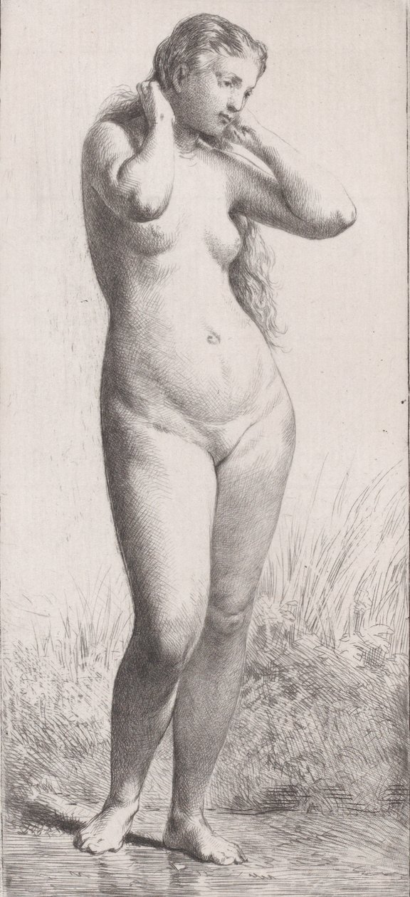Young Woman at the Bath, 1866 by Charles Emile Jacque