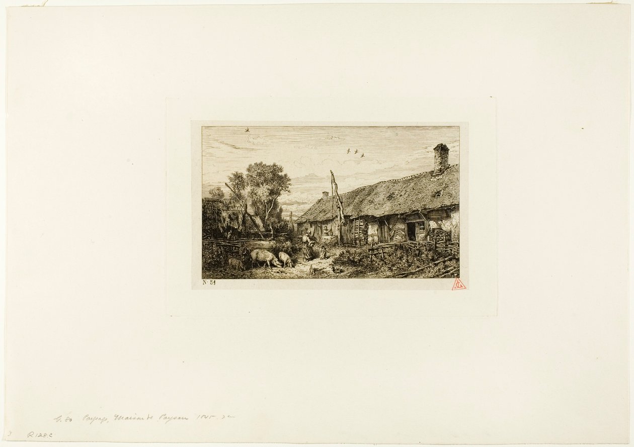 Landscape with Peasant Home by Charles Emile Jacque