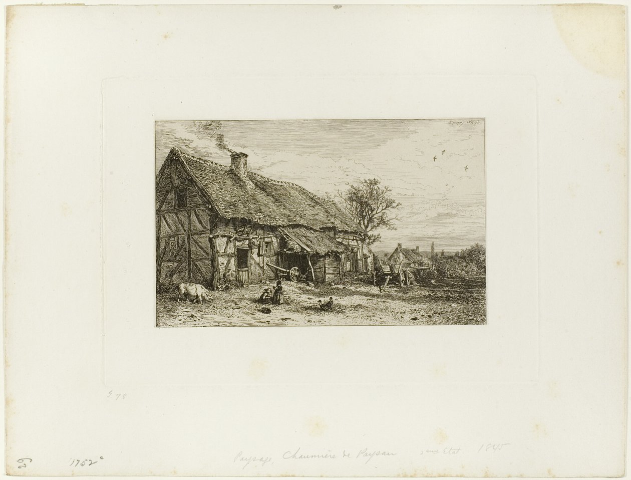 Landscape with Peasant Dwelling by Charles Emile Jacque