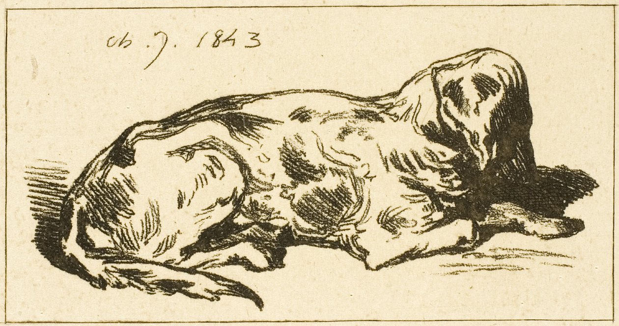 Lying Dog by Charles Emile Jacque