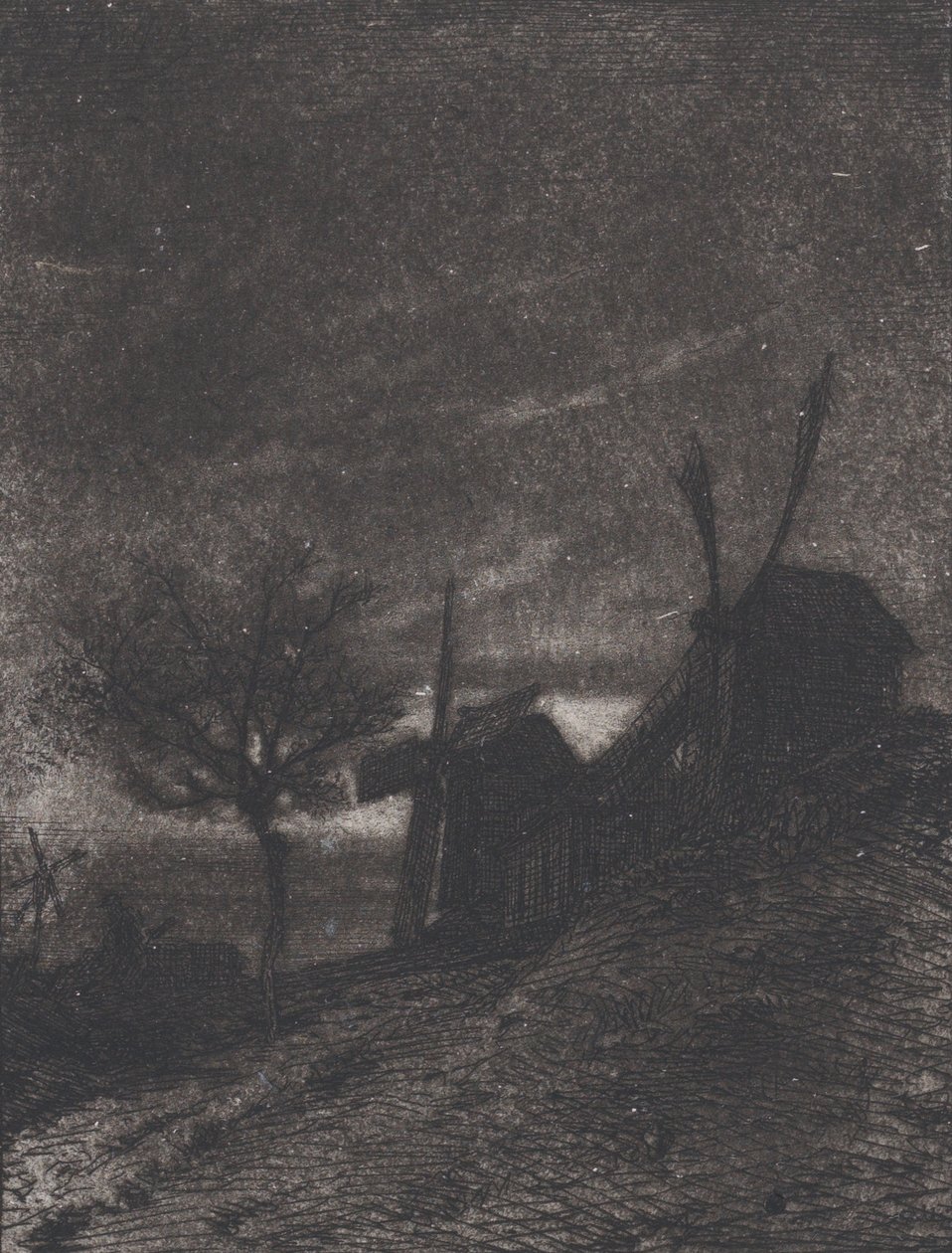 Mills at Montmartre, 1846 by Charles Emile Jacque