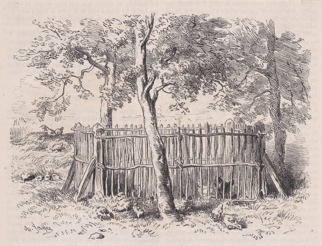 Parc a eleves, from Magasin Pittoresque by Charles Emile Jacque