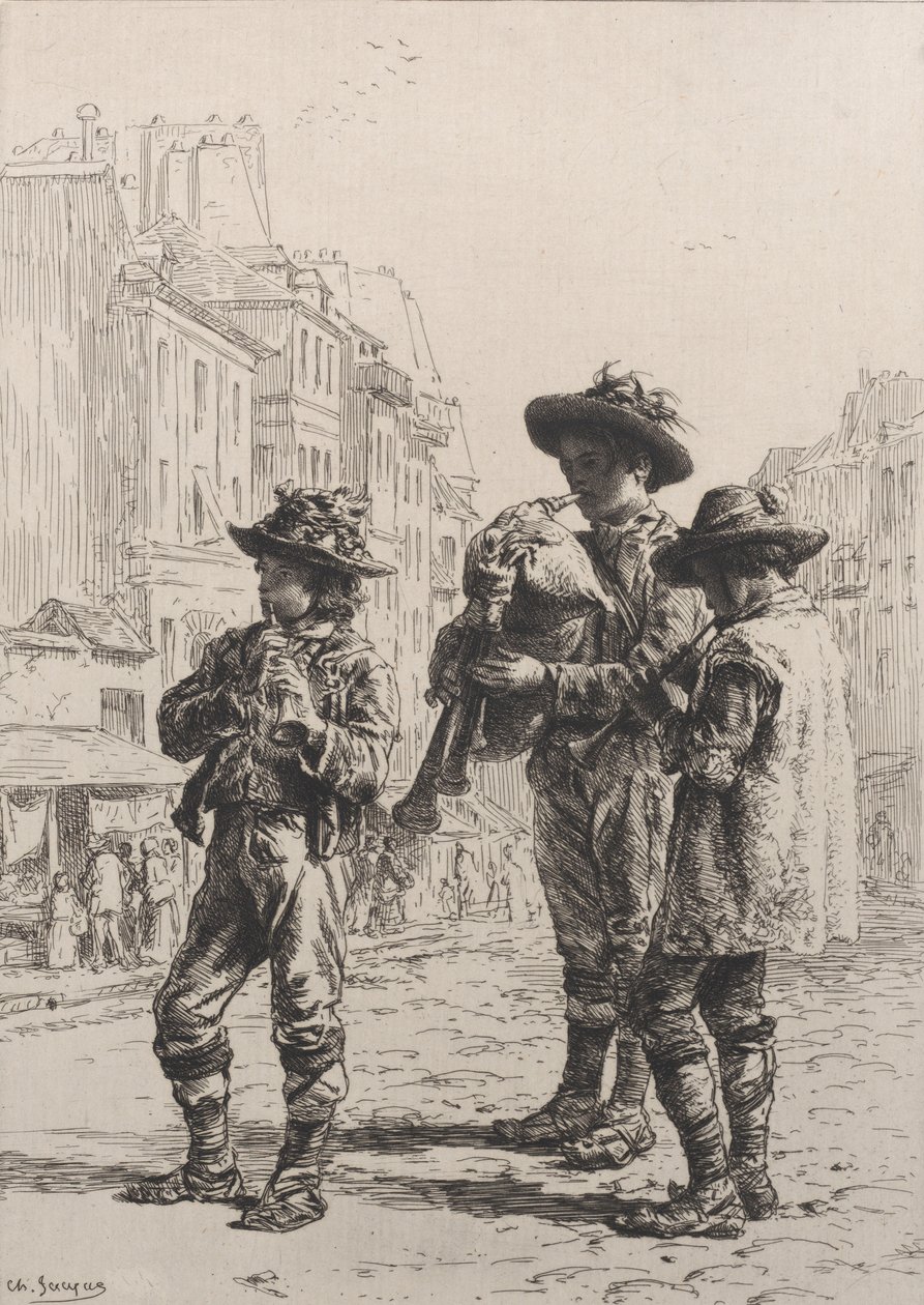 Pifferaris, 1864 by Charles Emile Jacque