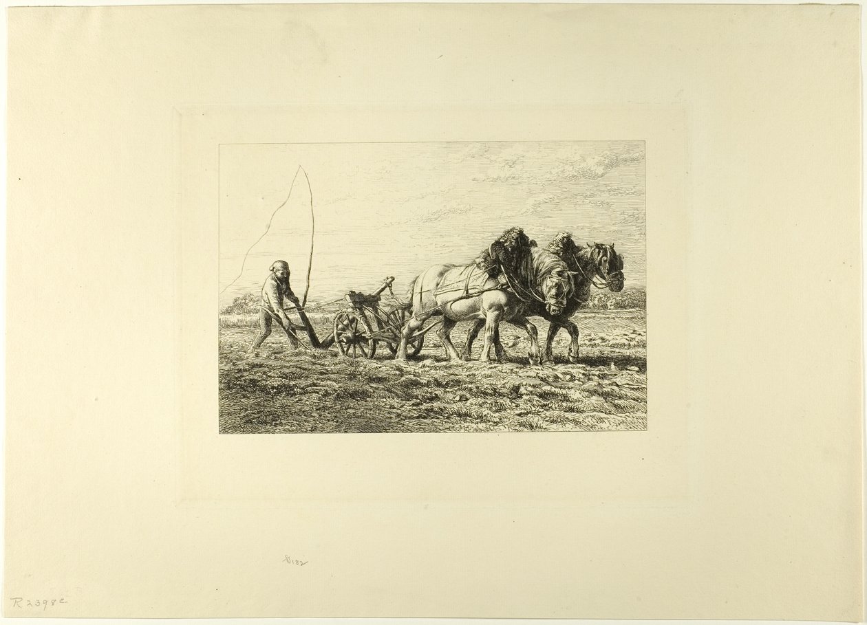 Plowing by Charles Emile Jacque