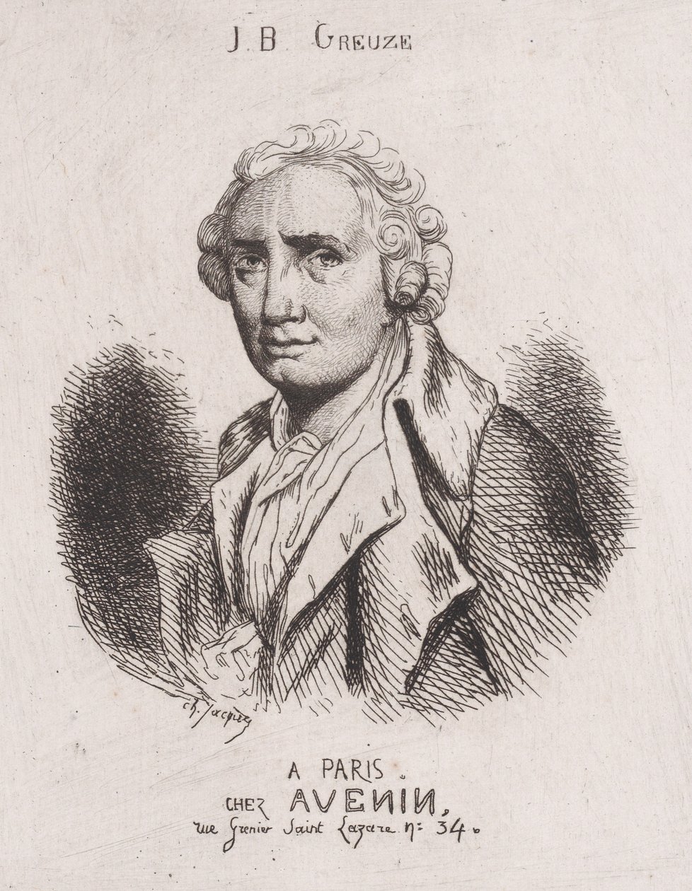 Portrait of J.B. Greuze by Charles Emile Jacque