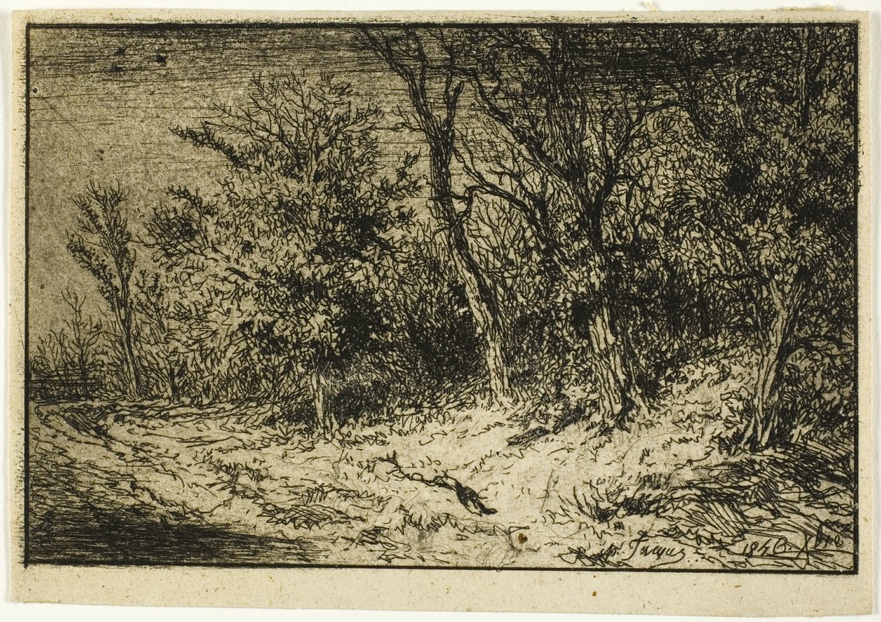 Road at the Edge of a Wood by Charles Emile Jacque