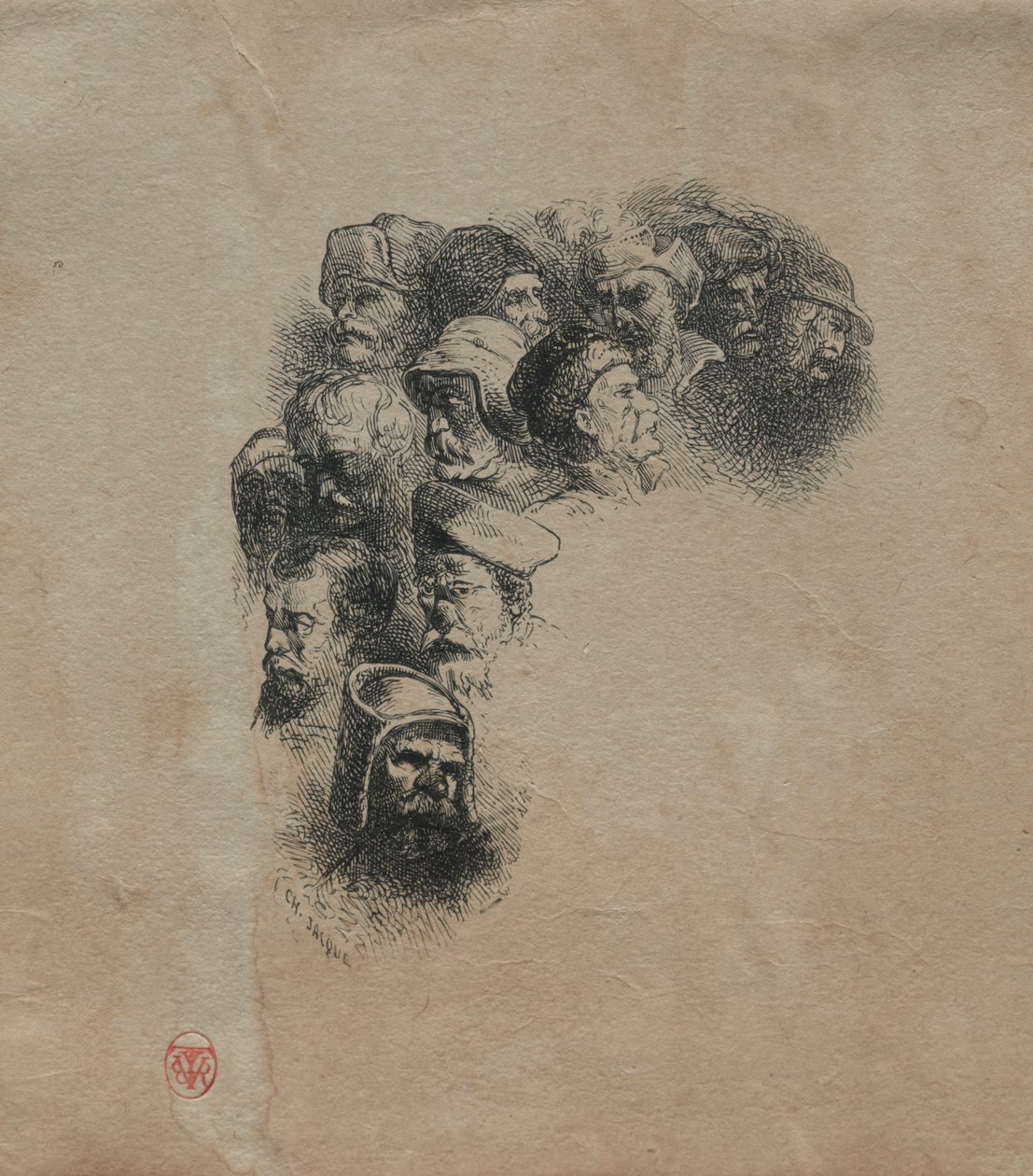 Study of Heads by Charles Emile Jacque