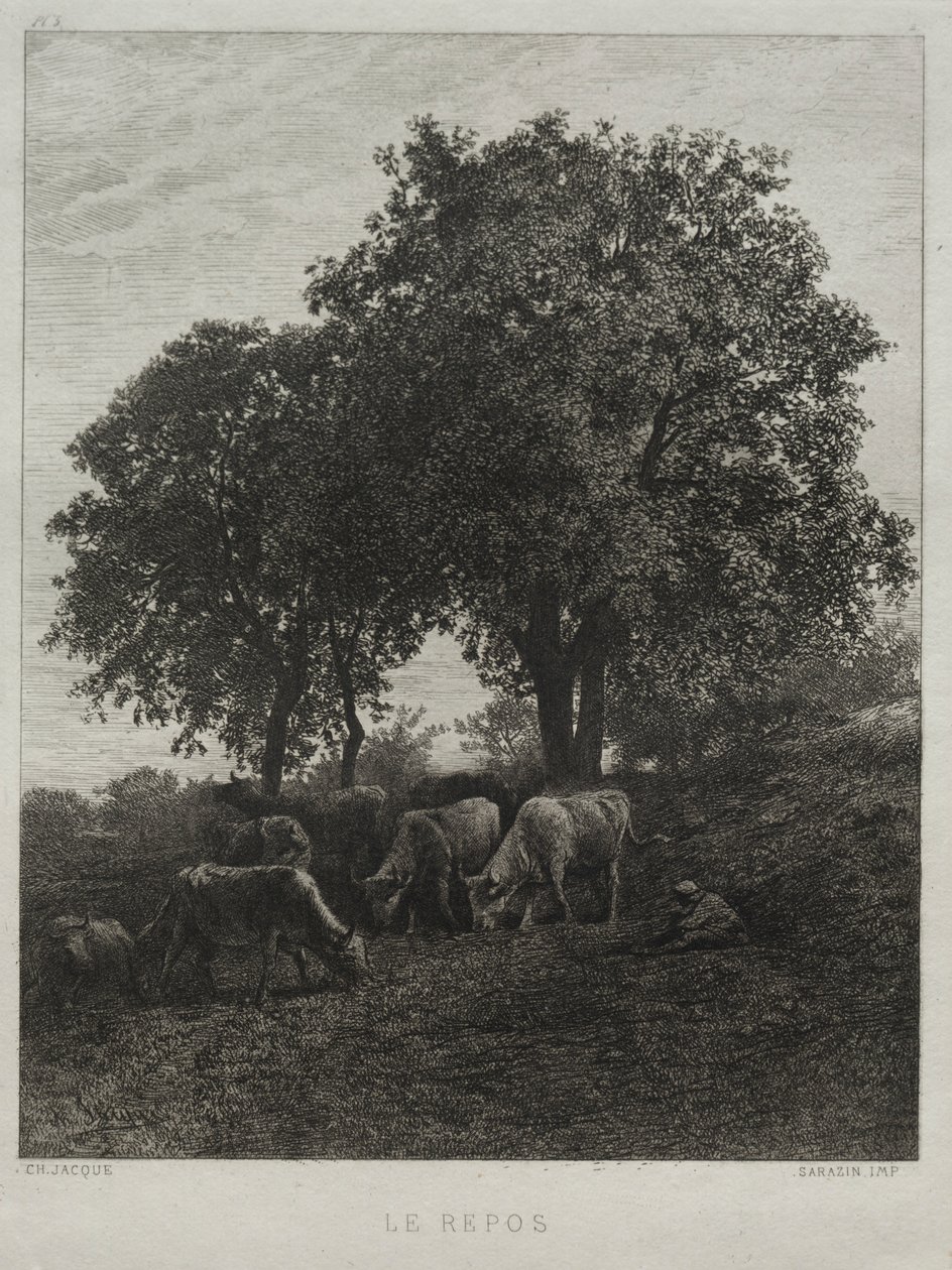 The Repose by Charles Emile Jacque