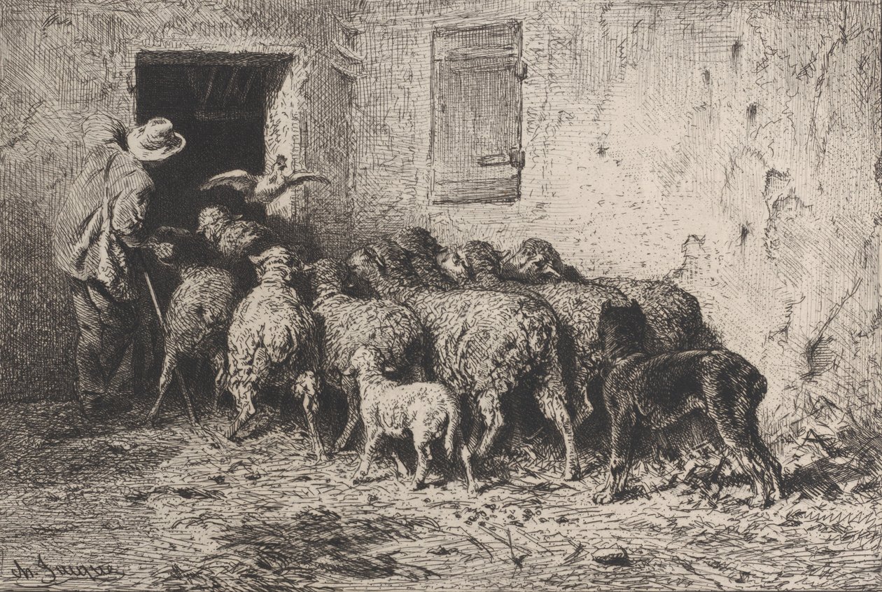 The Return, 1864 by Charles Emile Jacque