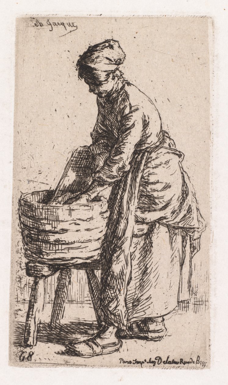Washerwoman by Charles Emile Jacque