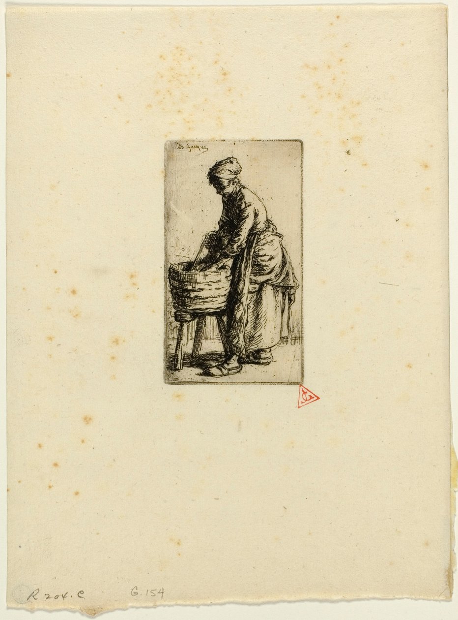 Washerwoman by Charles Emile Jacque