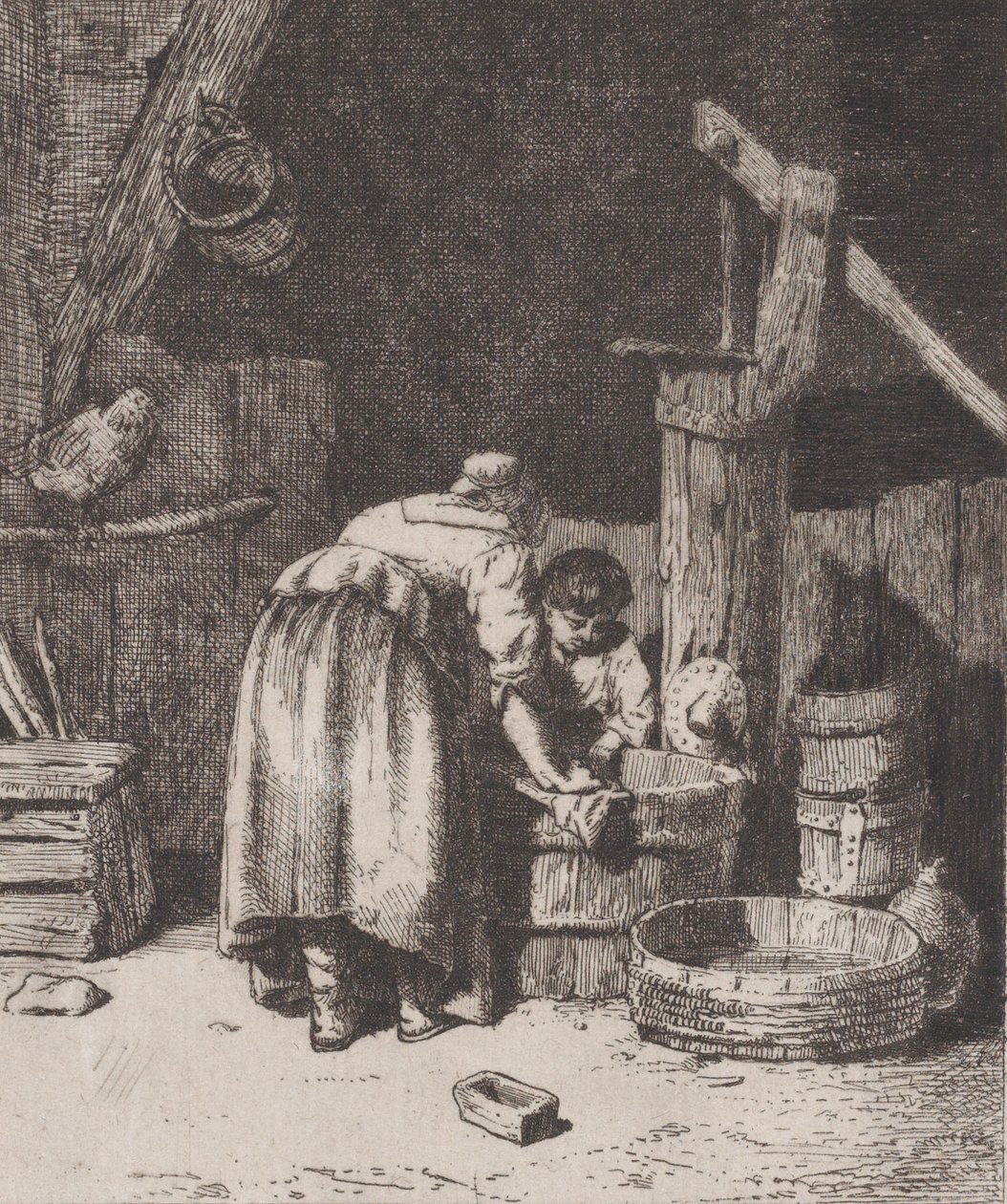 Women Washing by Charles Emile Jacque