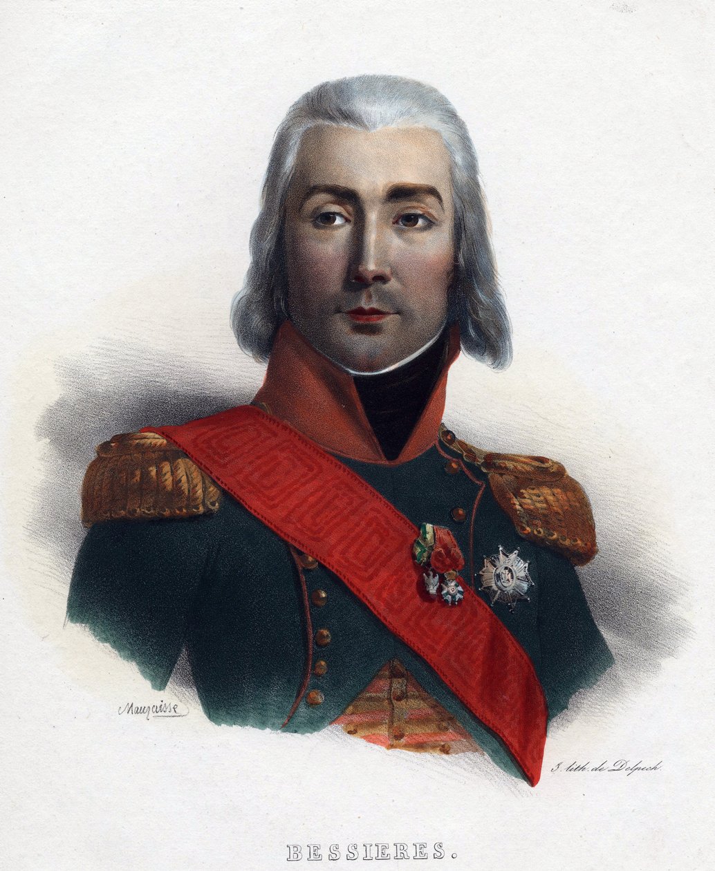 Portrait of Jean-Baptiste Bessieres, Marshal of France by Charles Emile Mauraisse