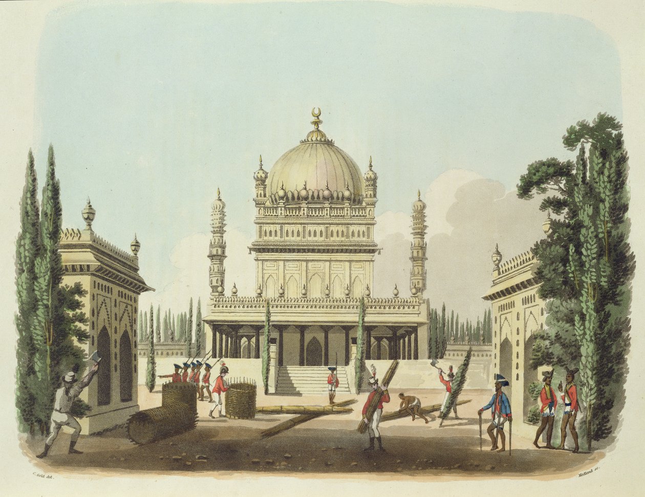 The Tomb of Hyder Ali and Tippoo Sultan, Plate 49 from 'Oriental ...