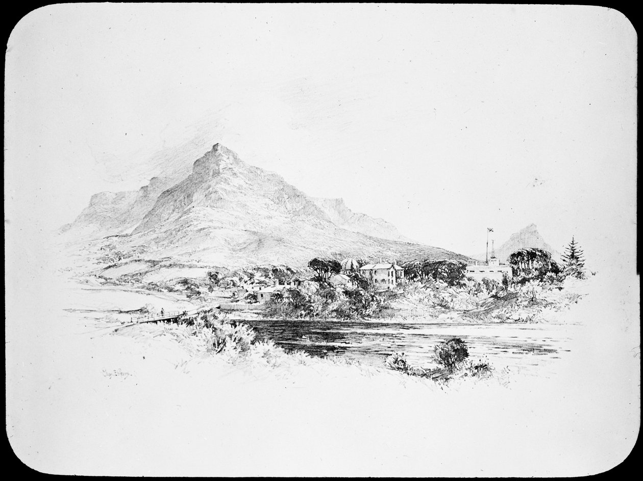 Astronomical Glass Plate of Diagram of The Royal Observatory at Cape of Good Hope by Charles Ernest Peers