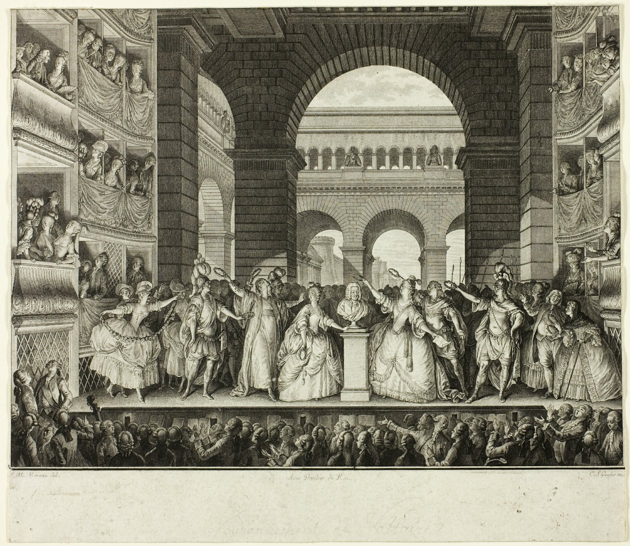 Crowning of Voltaire by Charles Etienne Gaucher
