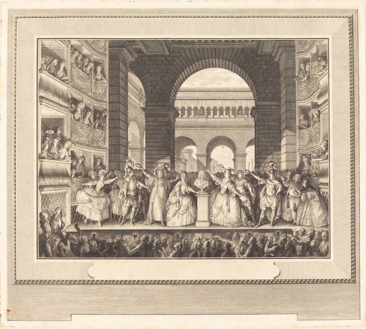 The Crowning of Voltaire by Charles Etienne Gaucher after Jean Michel Moreau