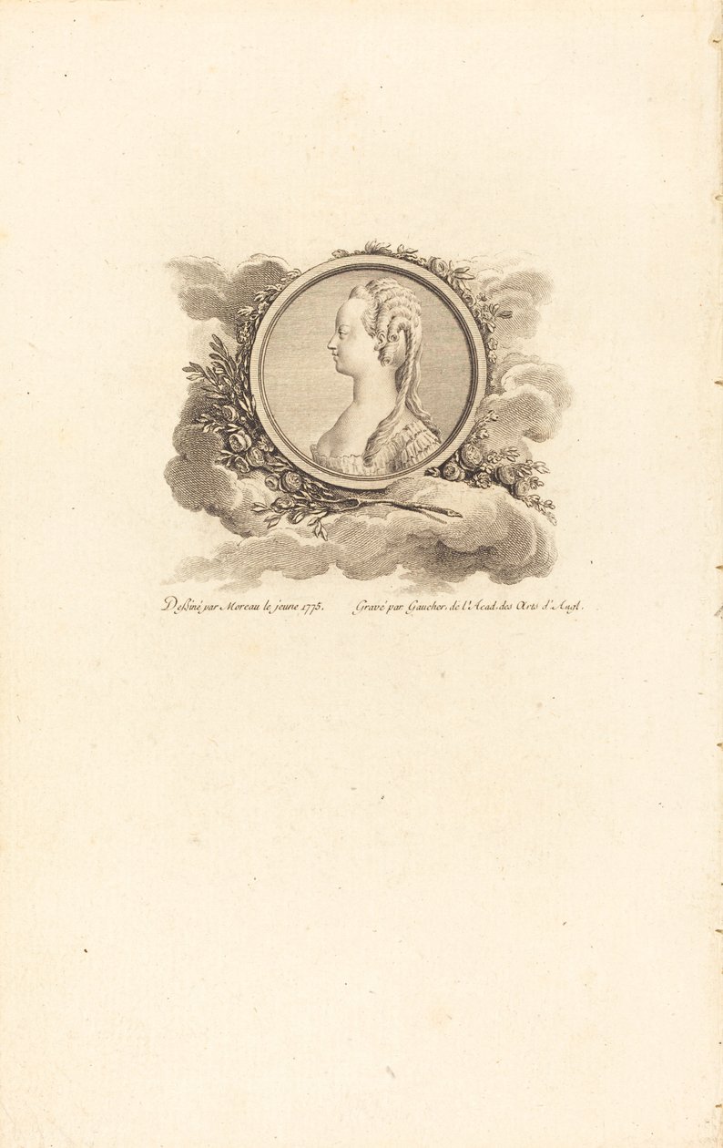 Marie-Antoinette by Charles Etienne Gaucher after Jean Michel Moreau
