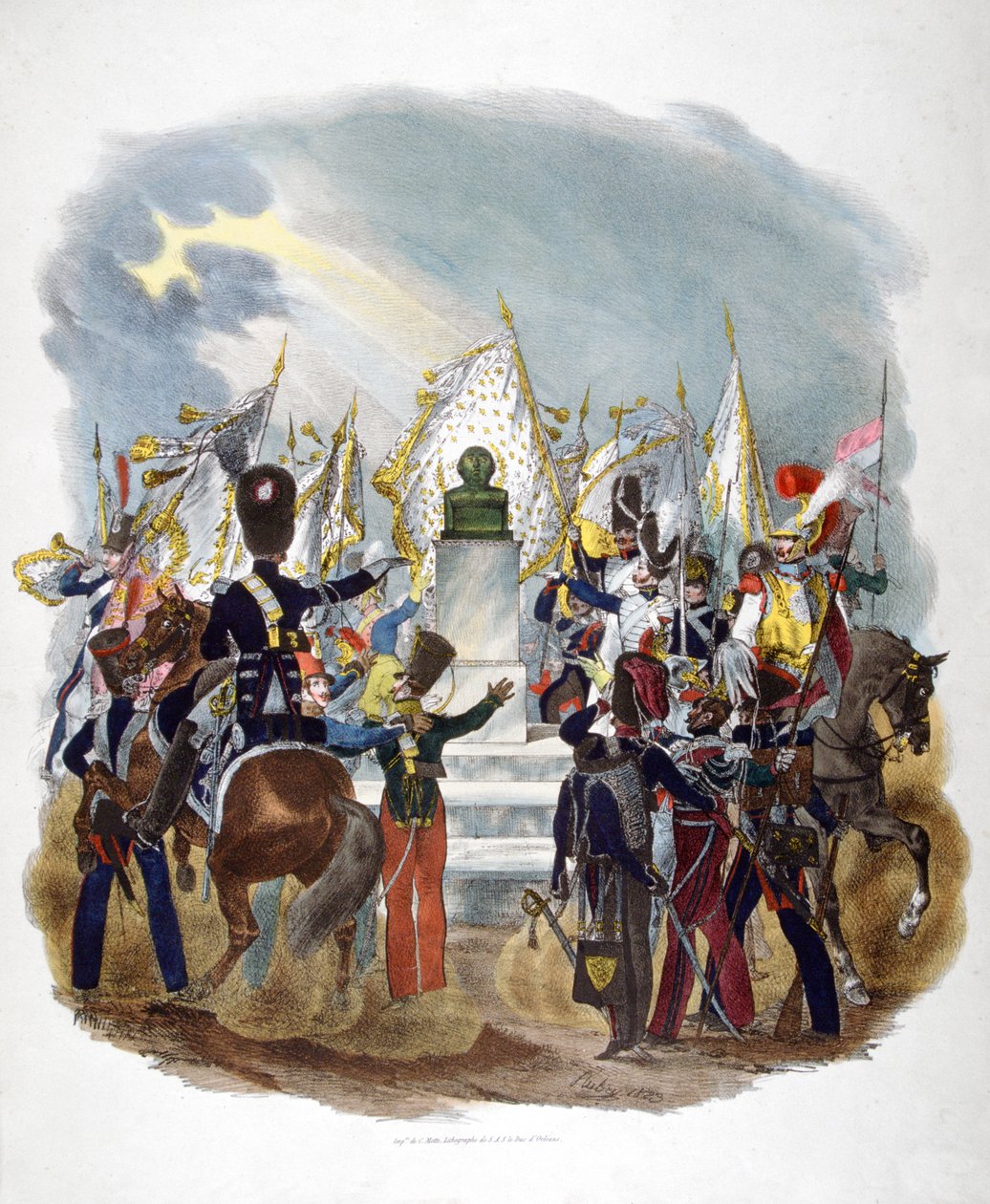Different French army uniforms and regiments, 1823 by Charles Etienne Pierre Motte