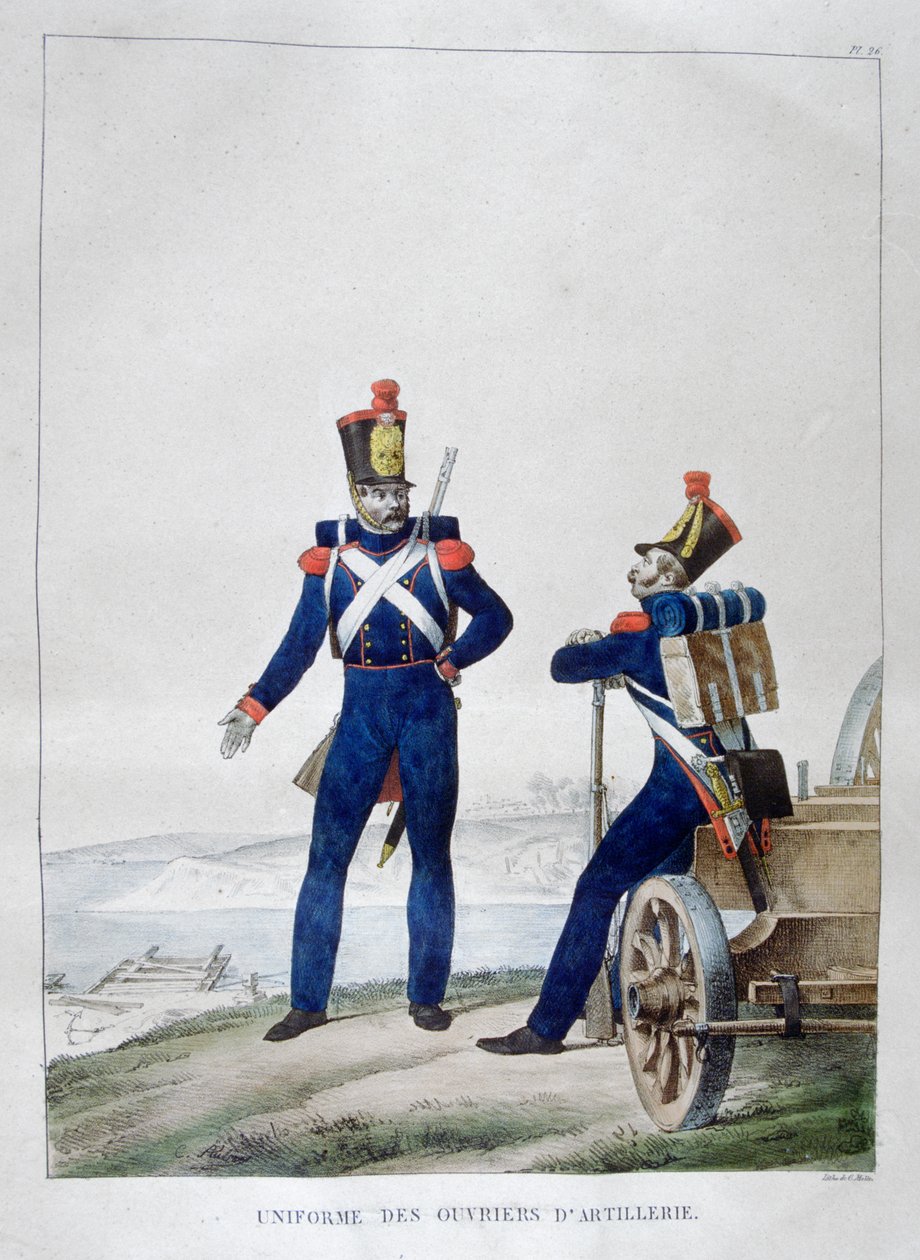 Uniform of artillerymen, France by Charles Etienne Pierre Motte