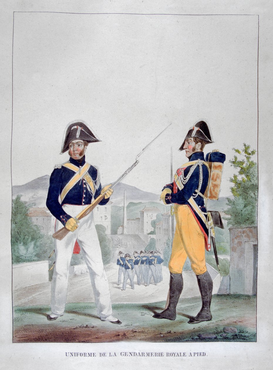 Uniform of the royal foot gendarmes, France by Charles Etienne Pierre Motte
