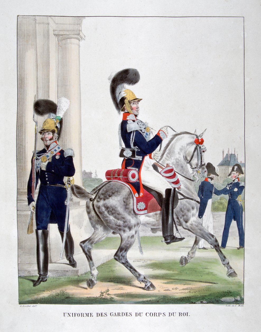 Uniforms of guards of the French royal corps, 1823 by Charles Etienne Pierre Motte
