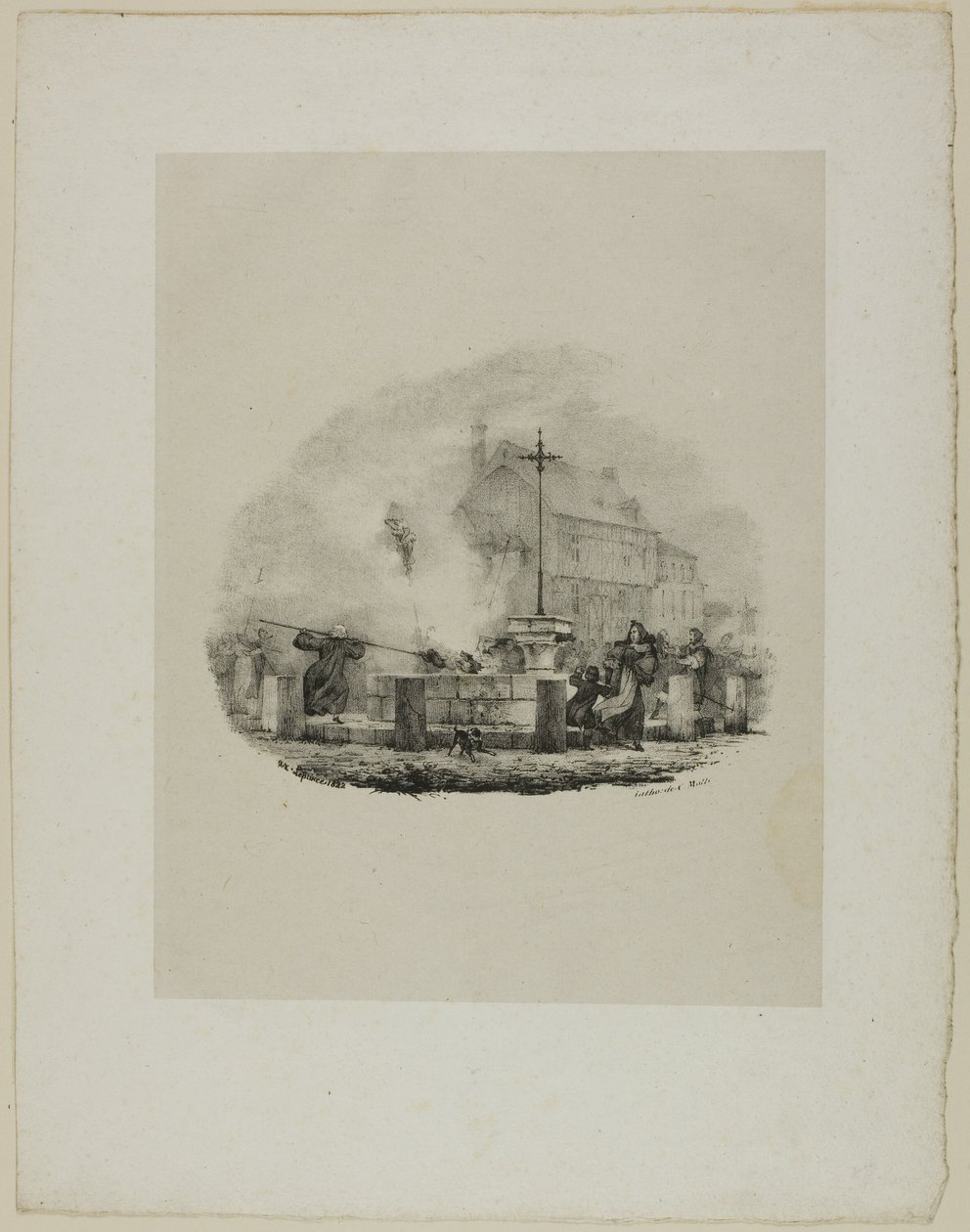 Unknown Dramatic Scene by Charles Etienne Pierre Motte