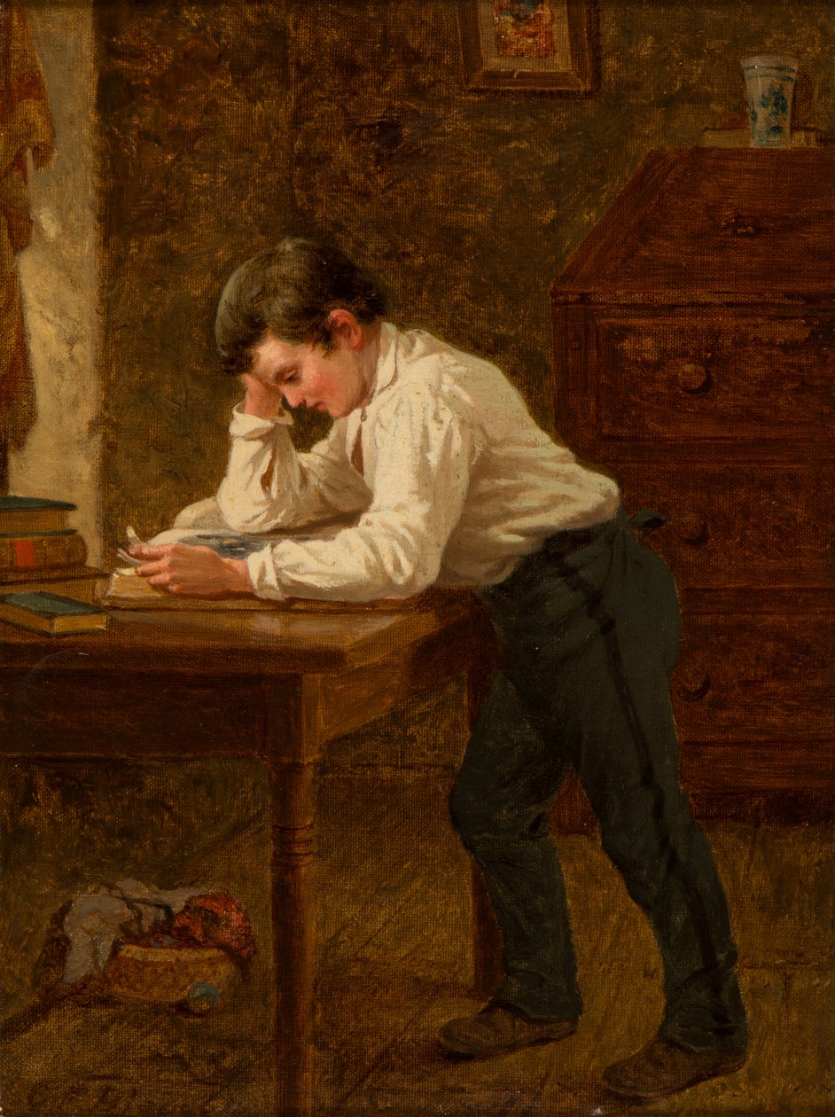 Little Boy Reading by Charles F. Blauvelt